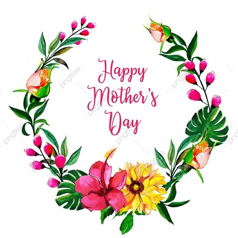 Watercolor Mothers Day Floral Frame Background Happy Mothers Day