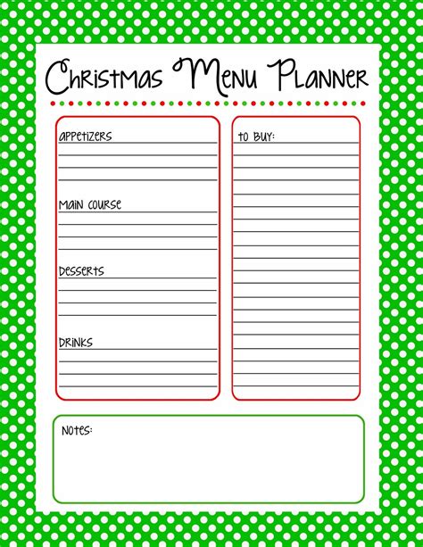 Christmas Menu Planner Free Printable 25 Days To An Organized