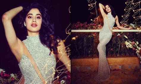 Janhvi Kapoor Wears A Nude Sheer Sparkly Gown By Yusuf Aljasmi At Award