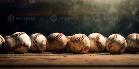 Generative Ai Rough And Rugged Texture Of Old Baseball Balls Close Up
