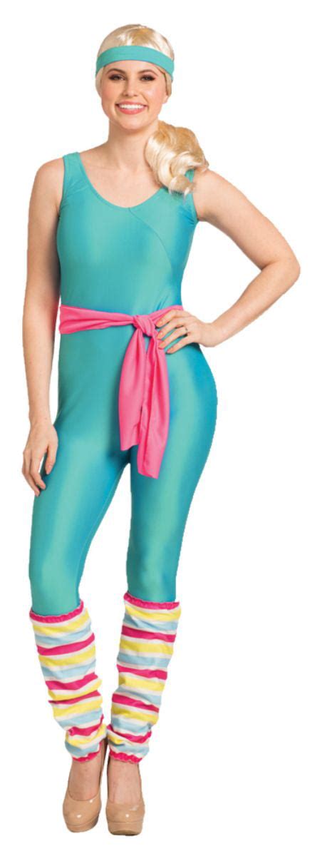 Blue And Pink 1980s Style Barbie Great Shape Women Adult Halloween Costume Medium Walmart
