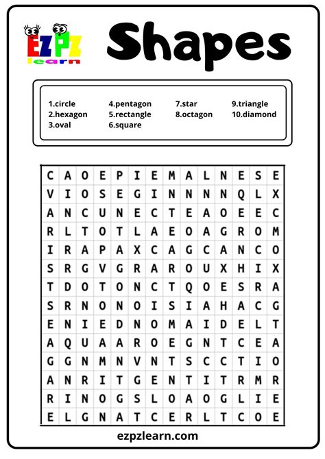 Shapes Word Search