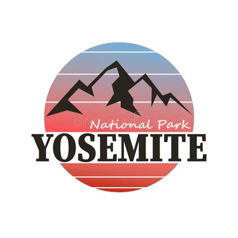 Yosemite Park Mountain Slogan Print Vector Logo Design Stock Vector
