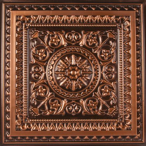 Our heritage series tin ceiling tiles are used both commercially and residentially. Milan | Antique Copper | Faux Tin Ceiling Tiles