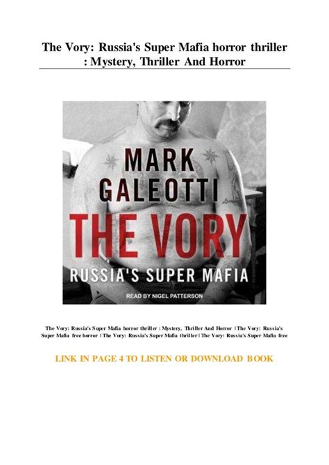 The Vory Russias Super Mafia Horror Thriller Mystery Thriller