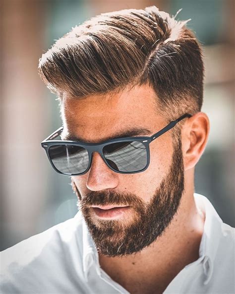 Classy Hairstyle With Short Beard Trending Hairstyles For Men Mens