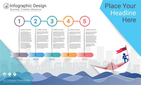 Business Infographics Template Milestone Timeline Or Road Map With