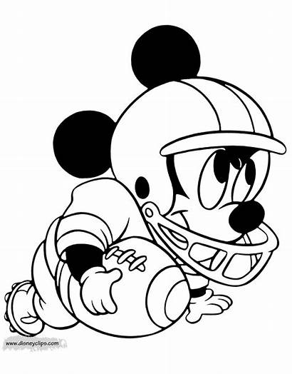Mickey Football Coloring Disney Pages Disneyclips Babies