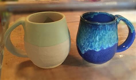 Before And After The Glaze Firing The Mug On The Left Is Glazed