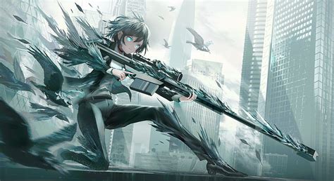 Anime Girl Sniper Rifle Hd Wallpaper Peakpx