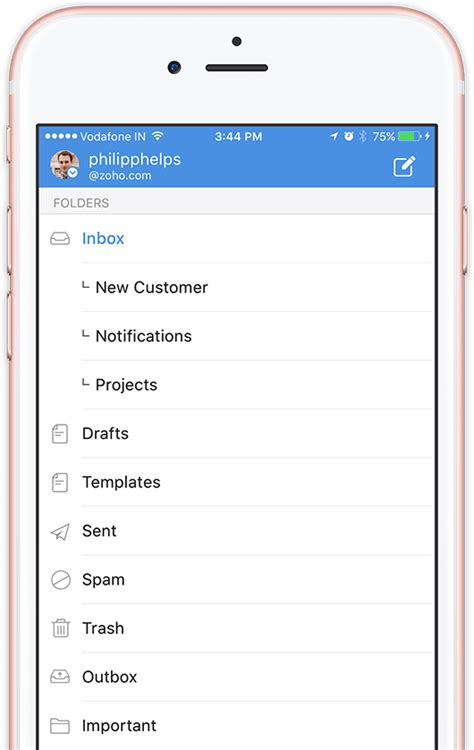 Aplicativo De E Mail Para Dispositivos Ios E Android Zoho