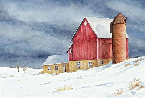 Winter Barn By Greg Dolan Watercolor Barns Building Painting