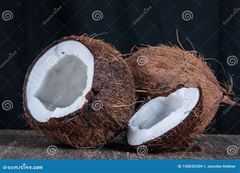 Coconut With Ice Cubes Stock Photo Image Of Palm Freshness 150835304