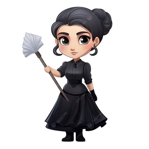 Character Housekeeper In Black Maid Uniform, Maid, Housekeeper, Uniform