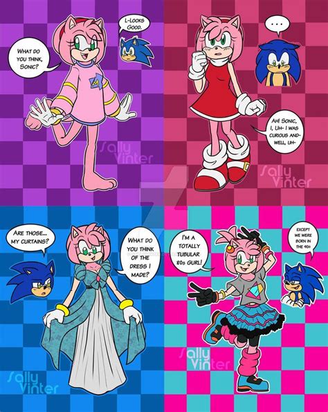 Amy Dresses Up By Sallyvinter Sonic Sonic Fan Characters Cute