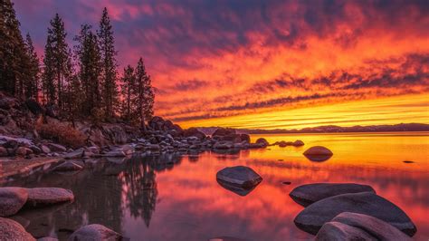 Lake Tahoe Nature Nevada Sunset Usa 4k 5k Hd Nature Wallpapers Hd Wallpapers Id 57473