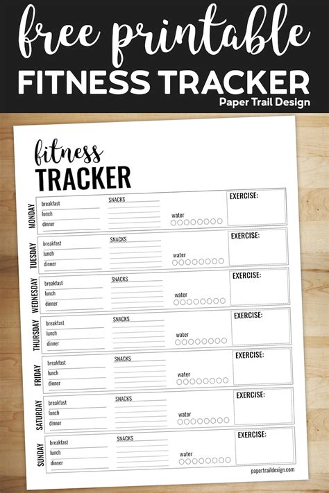 Health Fitness Tracker Free Printable Planner Page Paper Trail Design