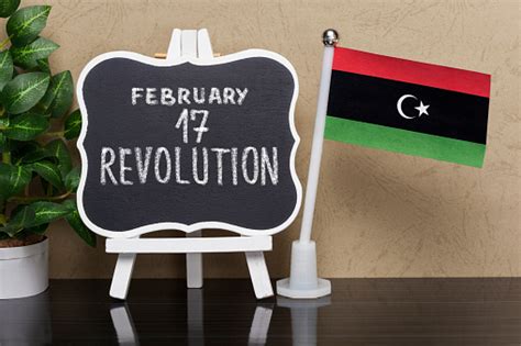 Revolusi 17 Februari Hari Libur Nasional Di Libya Foto Stok Unduh