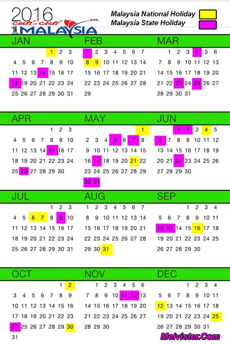 Kalendar Cuti Umum 2021 Selangor Kalendar 2021 Cuti Umum Dan Cuti