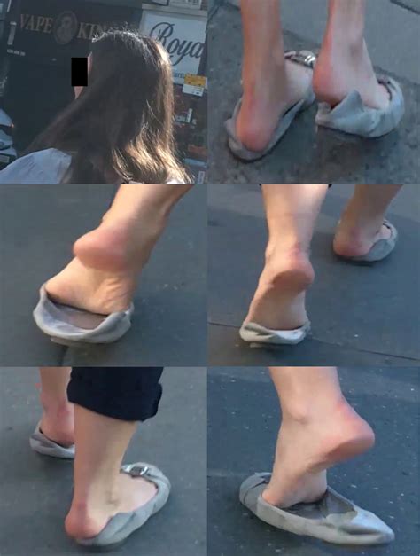 Mature Golden Tanned Blonde Milf Feet Toes And Light Pink Soles In Grey Strap Sandals Walk Candid