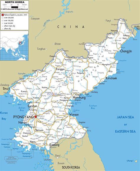Detailed Clear Large Road Map Of North Korea Ezilon Maps