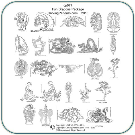 Simple And Fun Dragon Patterns Classic Carving Patterns Art Designs