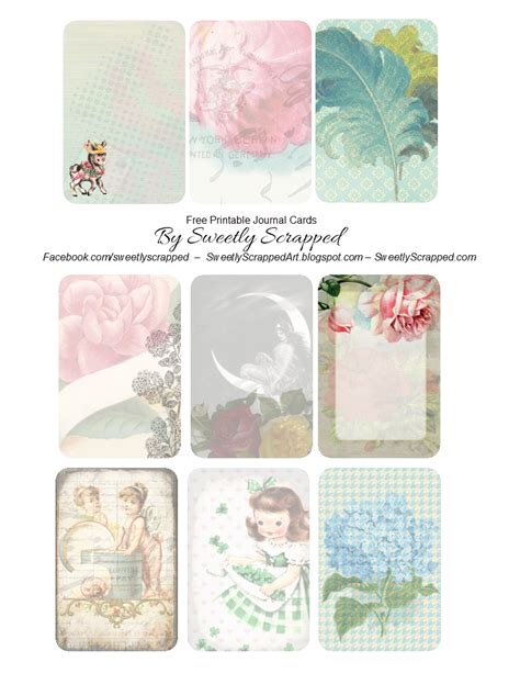 Sweetly Scrapped Free Printable Journal Cards