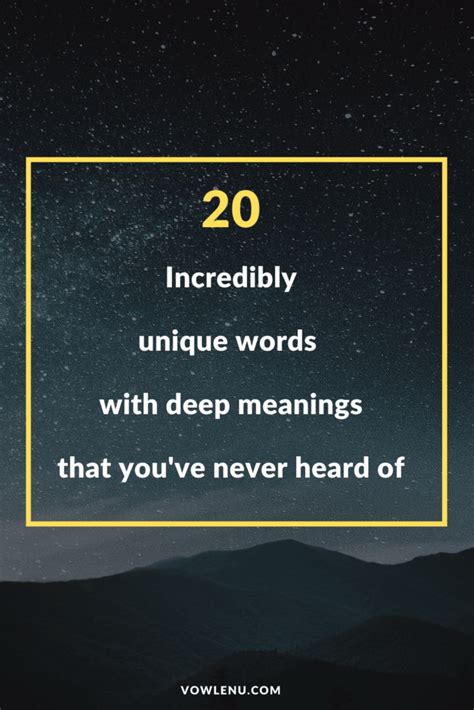 20 Unique Words With Deep Meanings The Ultimate List Vowlenu