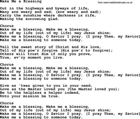 Baptist Hymnal Christian Song Make Me A Blessing Lyrics With Pdf For