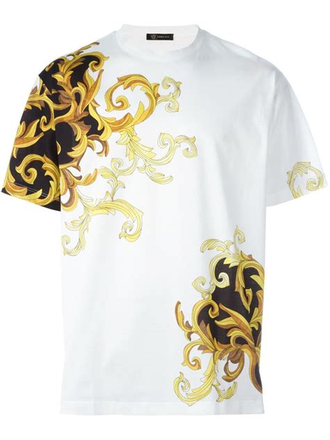Versace Baroque Accent T Shirt In White For Men Lyst
