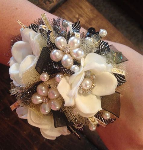 Prom2016 Prom Prom Wrist Corsage Black And Gold From Twigs Nest