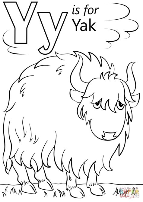 Coloring Page Yak Yak Coloring Pages Y Of Yak Coloring Page To