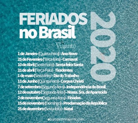 Feriados 2020 No Brasil Calendário De Feriados Nacionais E Estaduais