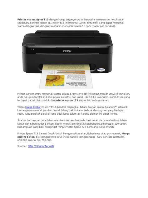 Epson t13 driver , license / price : Epson T13 Printer Driver - newinnovations