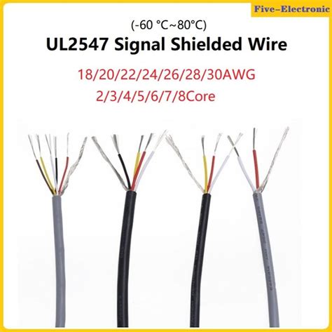 5m Ul2547 Signal Shielded Cable 18 20 22 24 26 28 30 Awg Pvc Insulated