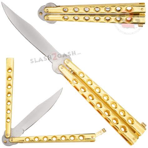 Classic Economy Butterfly Knife Stainless Steel Balisong Gold