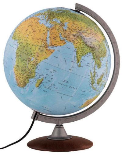 Tactile Illuminated Desktop World Globe With Raised Relief