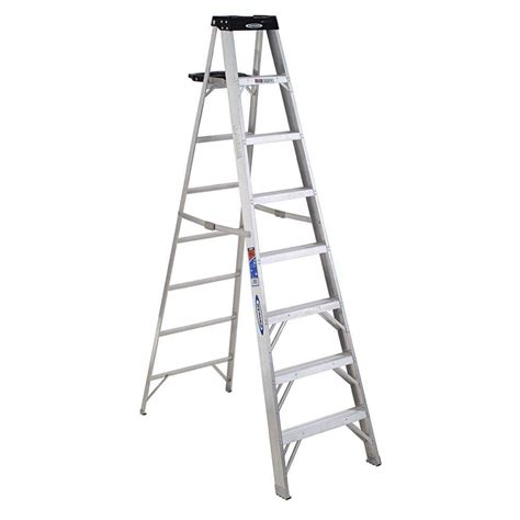 Werner 8 Ft Aluminum Step Ladder 12 Ft Reach Height 300 Lbs Load