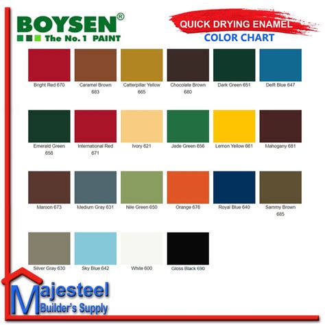 Boysen Paint Color Chart 2021