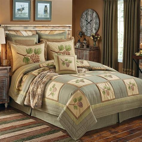 Pine Cone Lodge Quilt Collection Rustic Bedding Sets Rustic Bedding