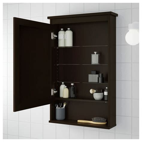 Hemnes Mirror Cabinet With 1 Door Black Brown Stain Ikea Indonesia