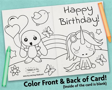 10 Best Printable Birthday Cards To Color Printableecom Happy