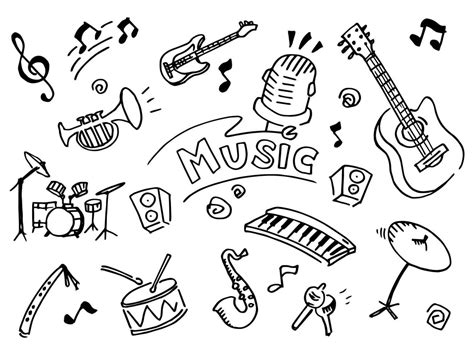 Set Of Music Note Doodle Vector Illustration 5485577 Vector Art At