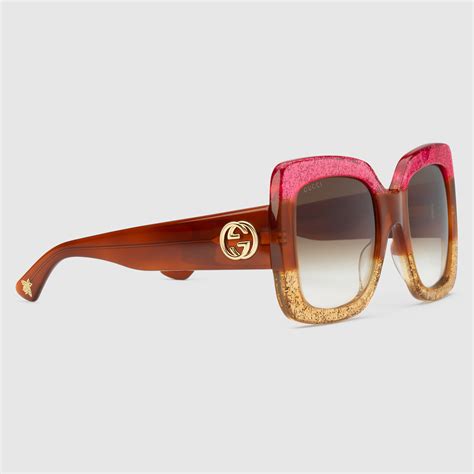 Square Frame Acetate Sunglasses Gucci Womens Sunglasses 461705j07405670