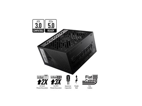 Msi Mpg A1000g Pcie 50 80 Gold Full Modular Gaming Psu 12vhpwr