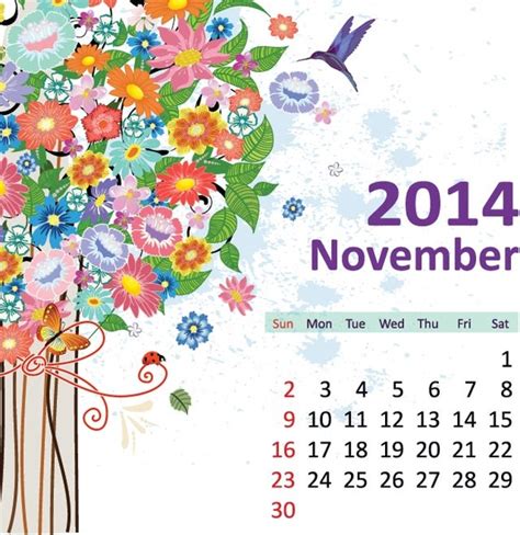 Free Vector Birds And Flower14 Calendar Vector Misc Free Vector Free
