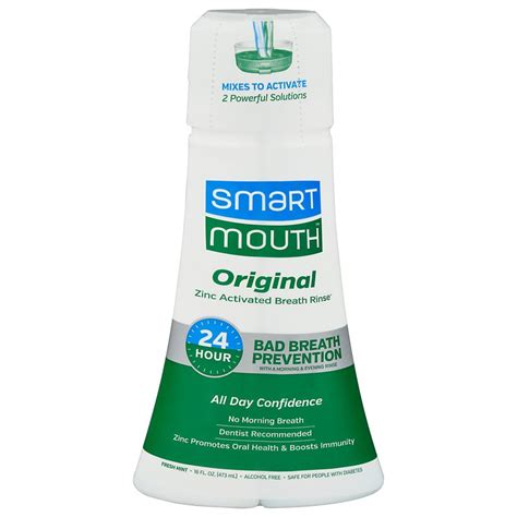 smart mouth 12 hour fresh breath fresh mint activated mouthwash shop oral hygiene at h e b