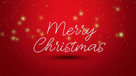 Animated Closeup Merry Christmas Text On Red Background Luxury And