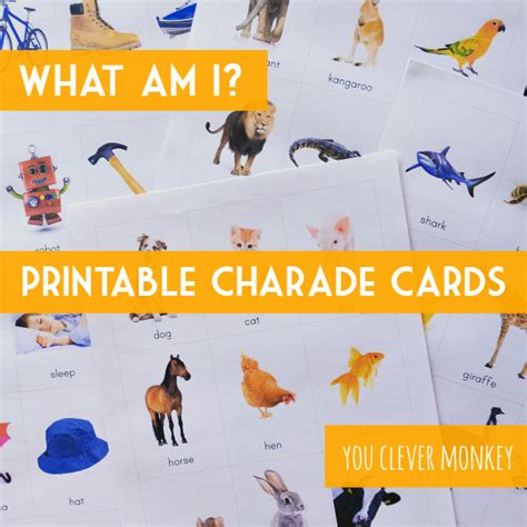 What Am I Playing Charades Charades Cards Charades For Kids Kids