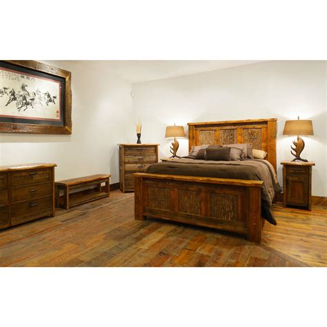 Refined Rustic Barnwood Bed Bedroom Set Each Piece Features Real Bark